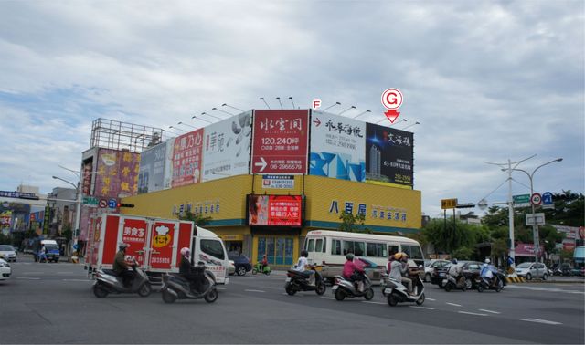 TN-S-90G鐵架廣告塔-台南市永華路二段81-101號-家樂福、燦坤3C、台南市政府廣告版面